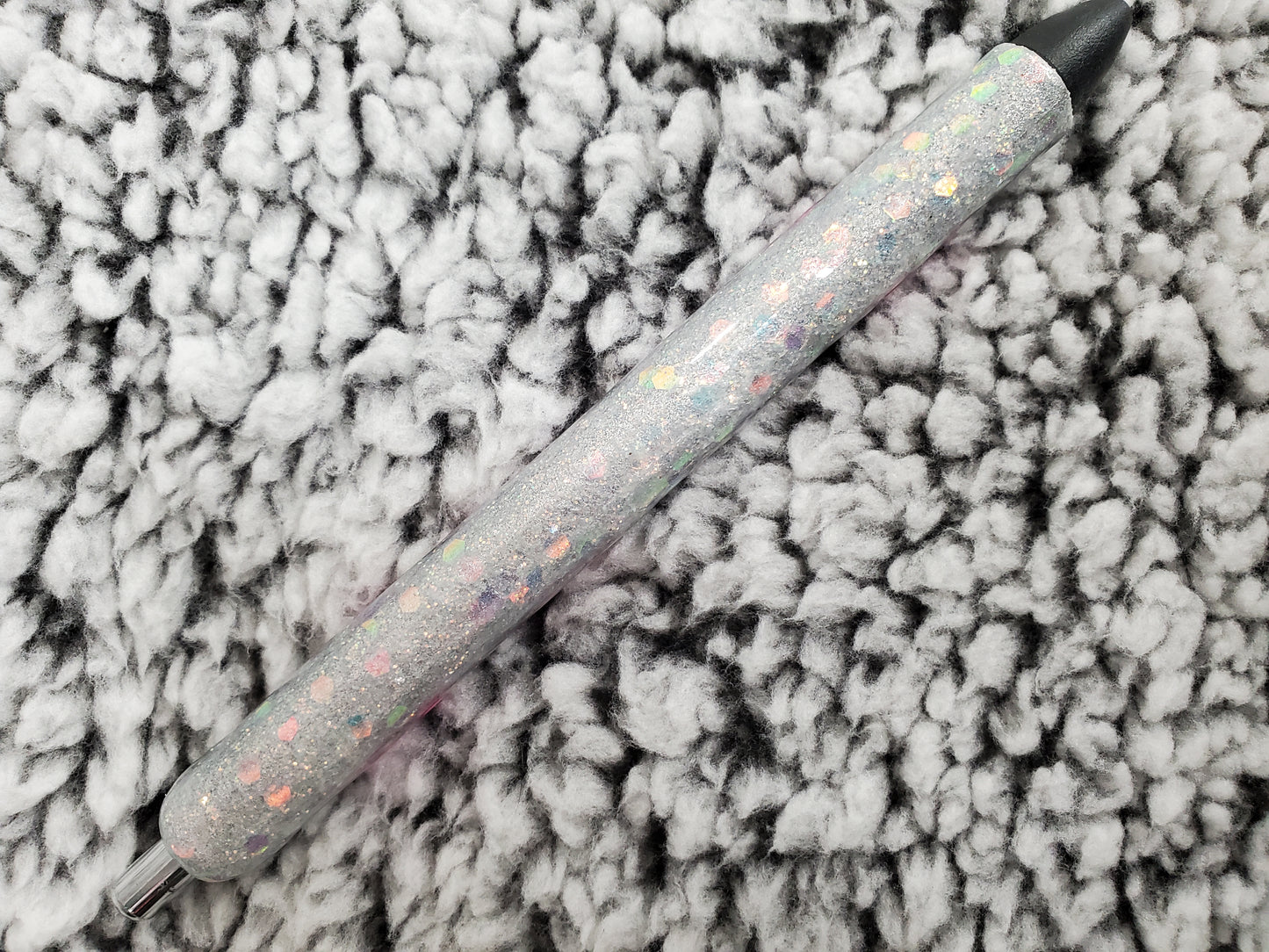 Silver Holographic "blessed" Glitter Pen - Refillable gel