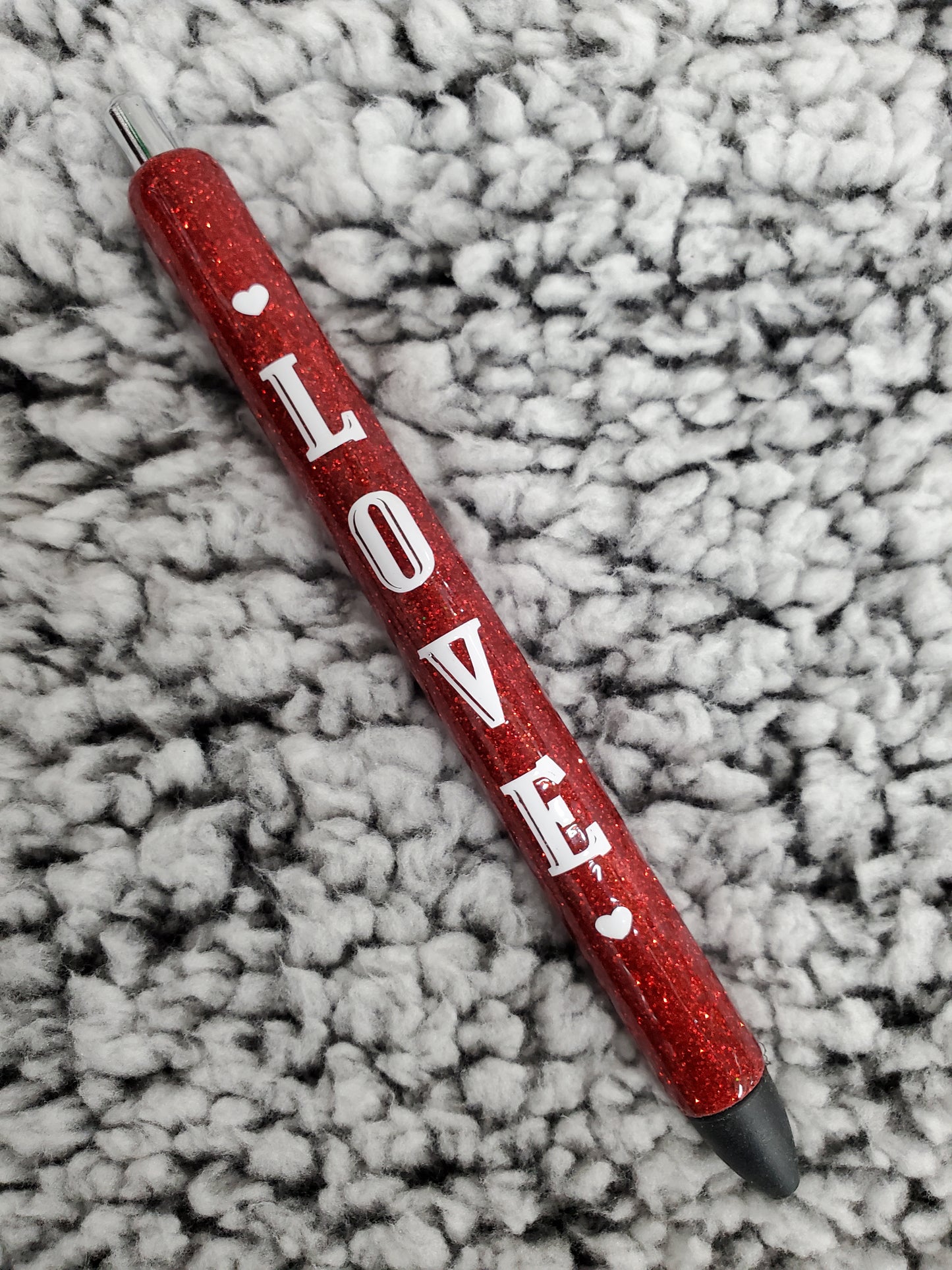 Red "LOVE" Glitter Pen - Refillable gel