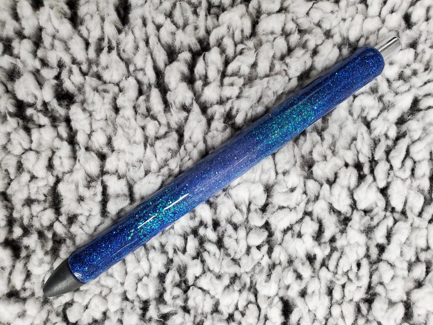 Blue "Mom" Glitter Pen - Refillable gel