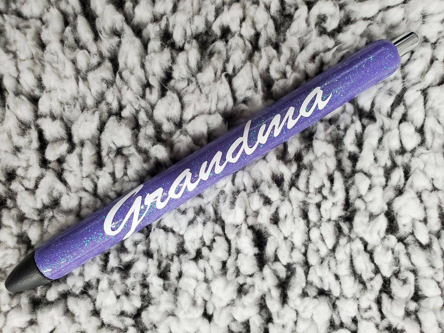 Light Purple "Grandma" Glitter Pen - Refillable gel.