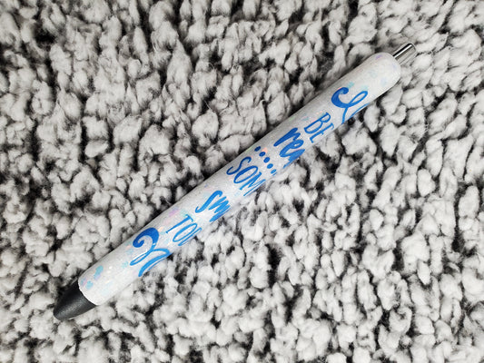 White Glitter Pen inspirational - Refillable Gel