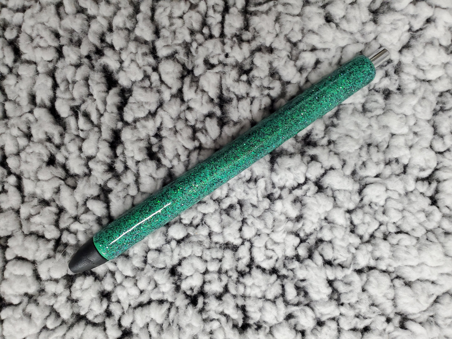 Green "Faith, Love, Hope" Glitter Pen - Refillable gel.