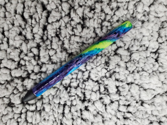 Blue, Purple and Yellow Epoxy Pen - Refillable gel