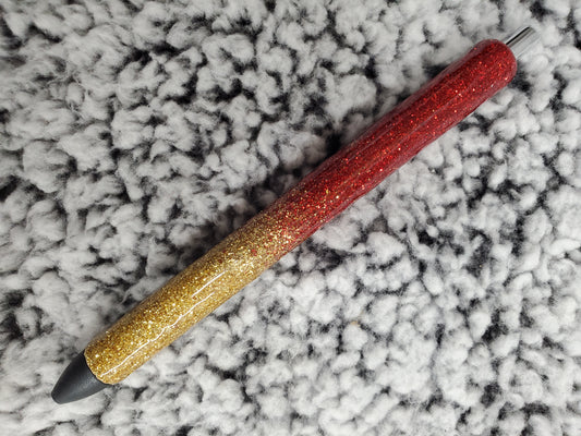 Red and Gold Glitter Pen - Refillable gel