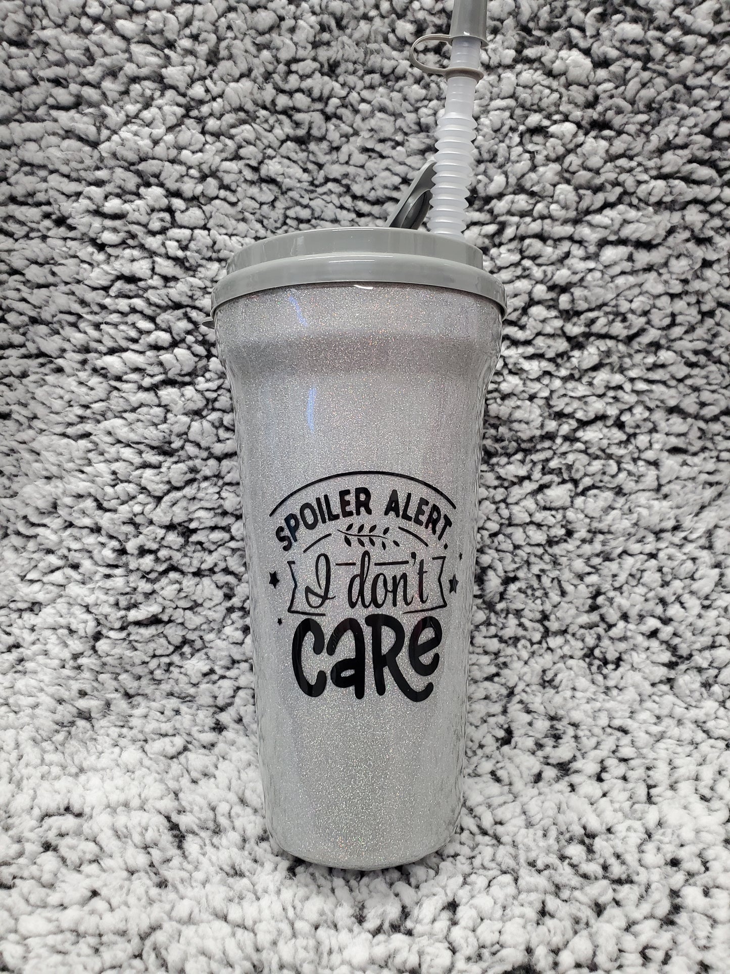 Spoiler Alert Plastic Glitter Tumbler