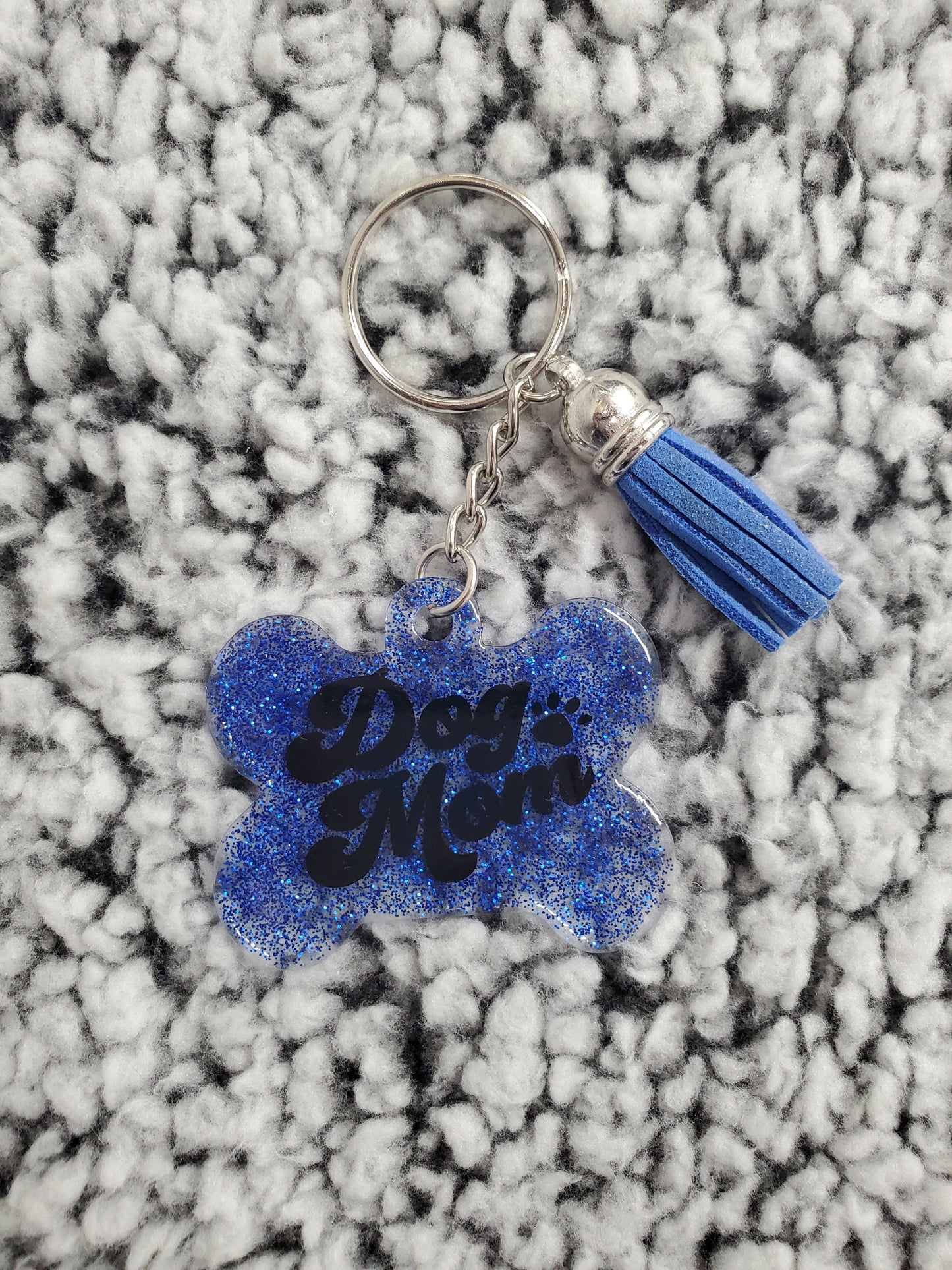 Keychain - Blue - Dog Mom