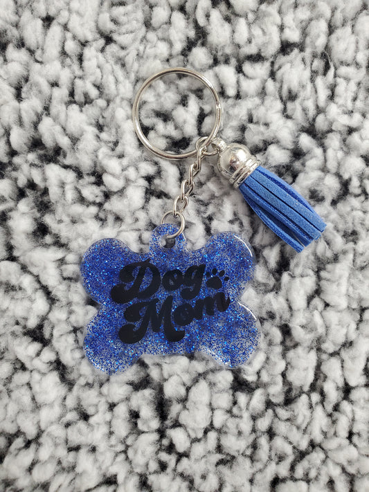 Keychain - Blue - Dog Mom