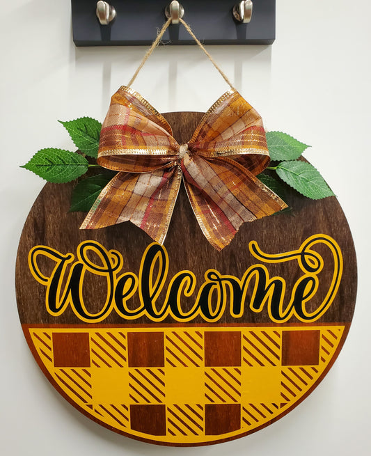 Round Welcome Sign Shades of Fall