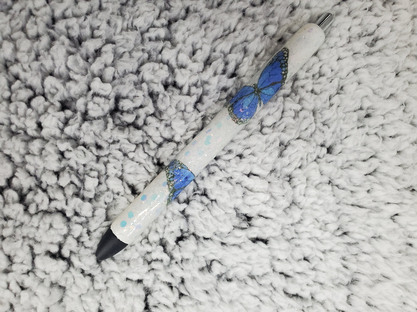 Blue Butterfly Glitter Pen