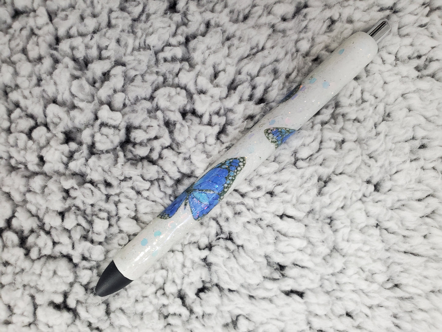 Blue Butterfly Glitter Pen