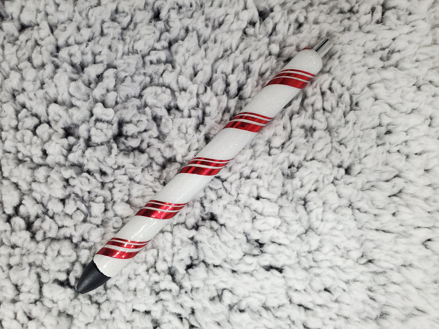 Candy Cane Striped Glitter Pen