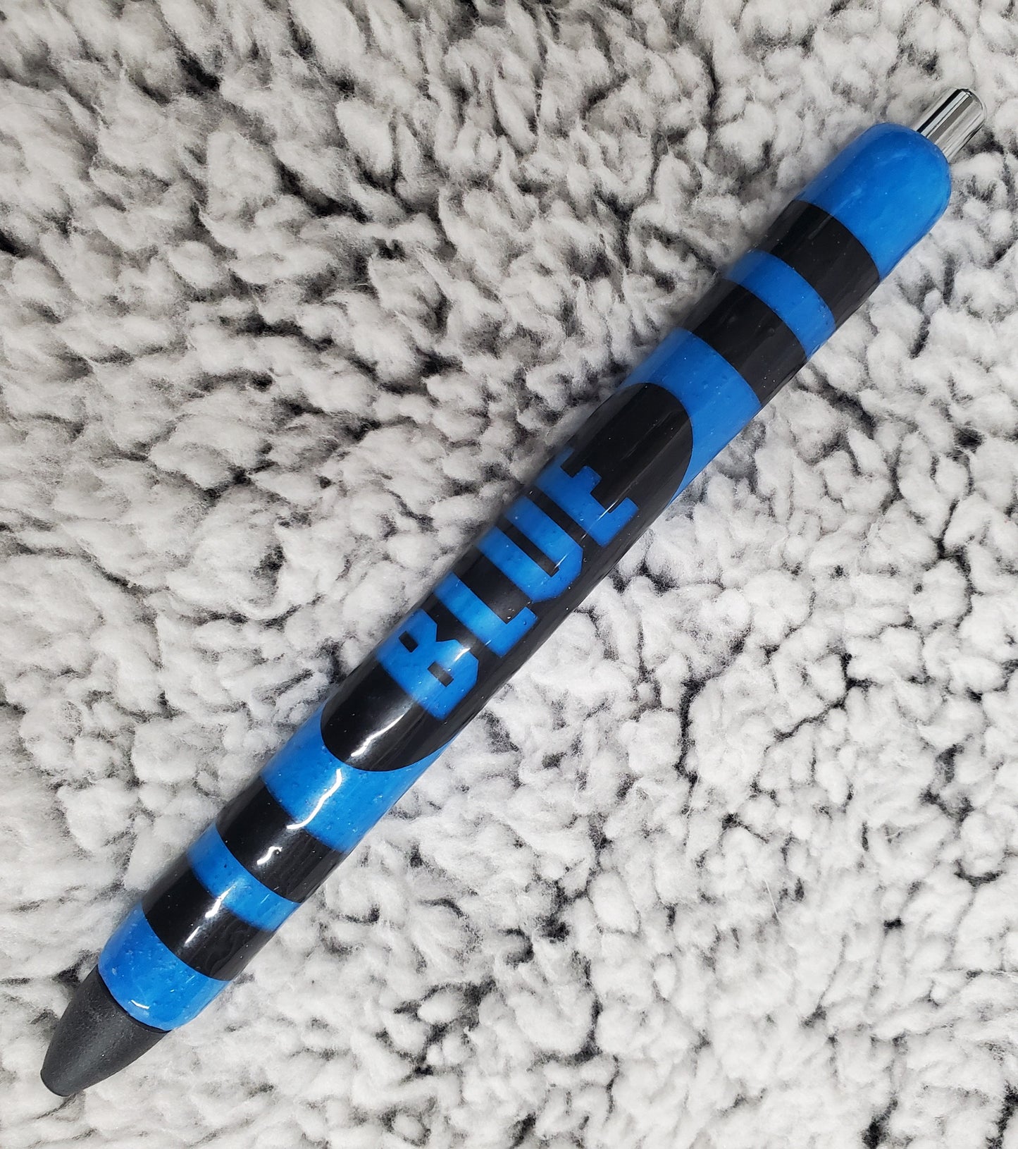 Blue Crayon Glow in the Dark Pen - Black Ink