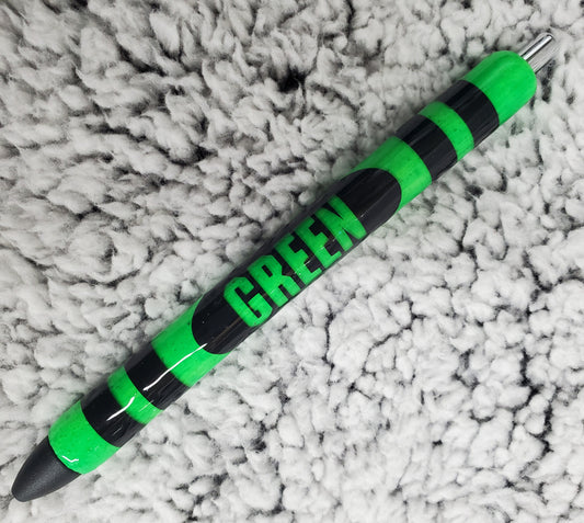 Green Crayon Glow in the Dark Pen - Black Ink