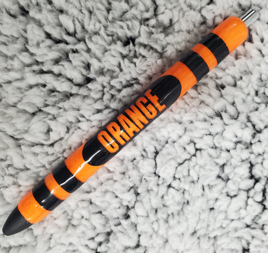 Orange Crayon Glow in the Dark Pen - Black Ink