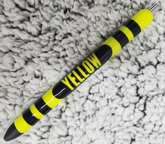 Yellow Crayon Glow in the Dark Pen - Black Ink