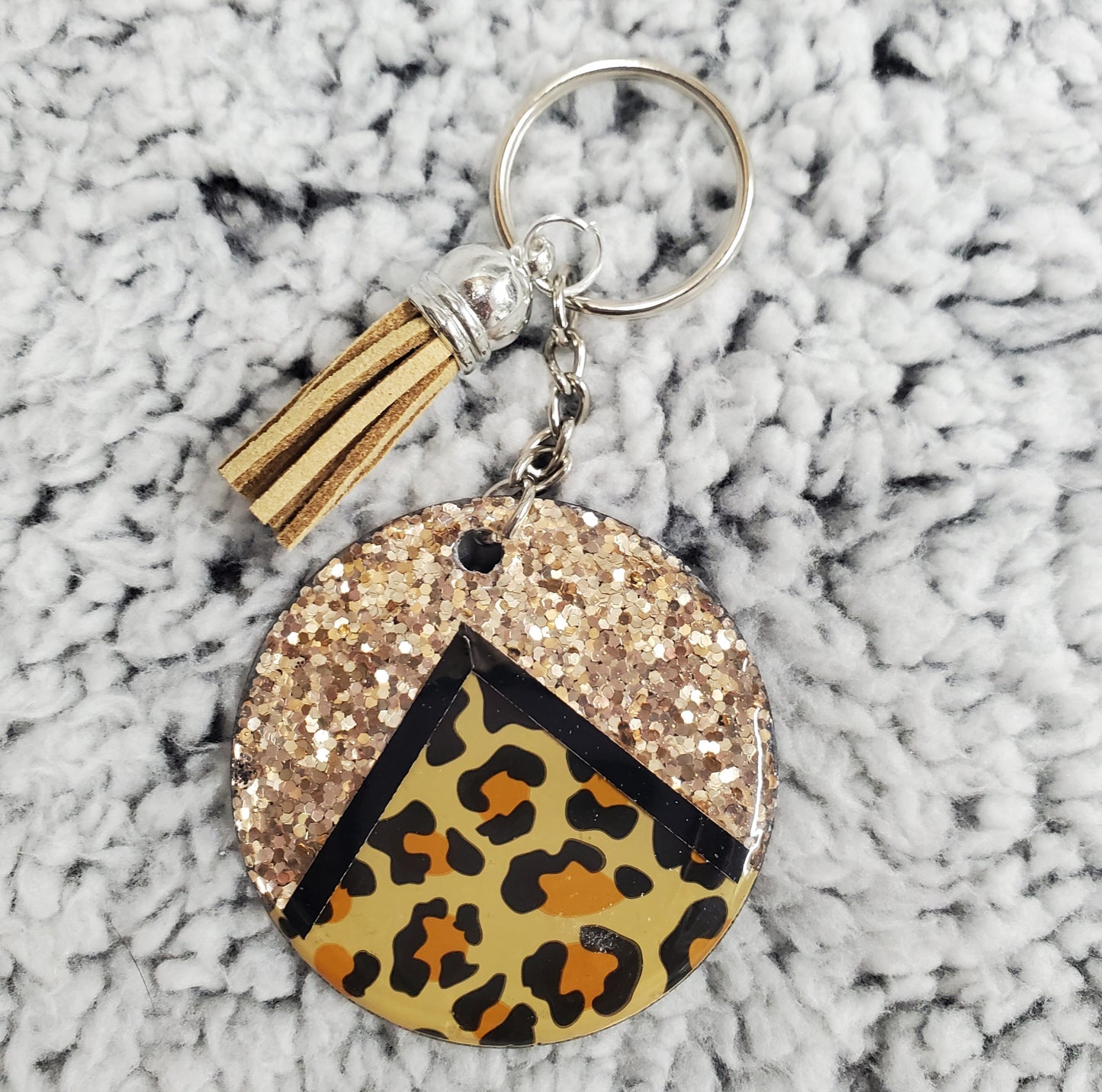 Keychain - Leopard Print Circle