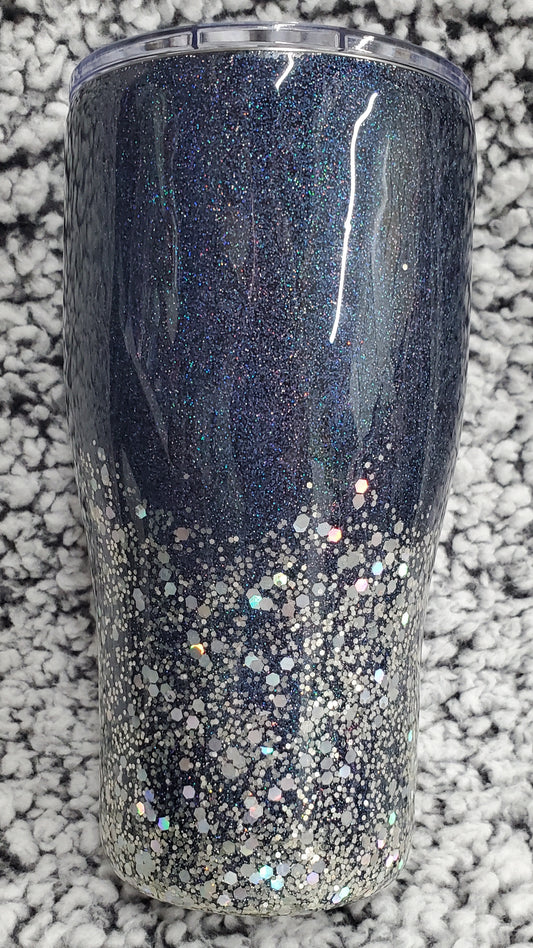 Black Holographic 20-ounce Tumbler with Sparkle Bottom