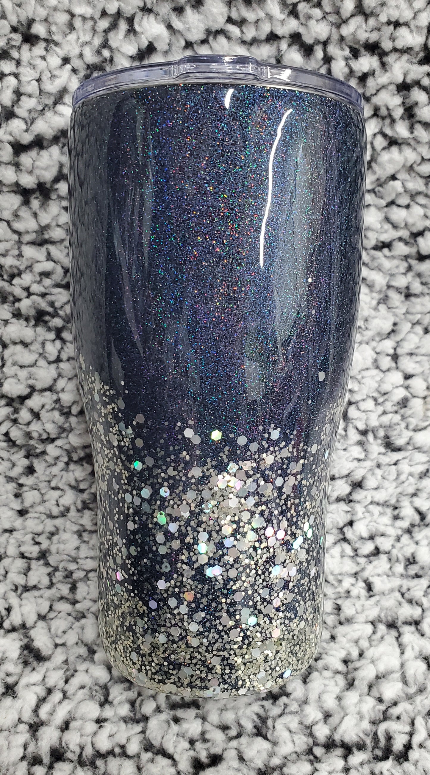 Black Holographic 20-ounce Tumbler with Sparkle Bottom