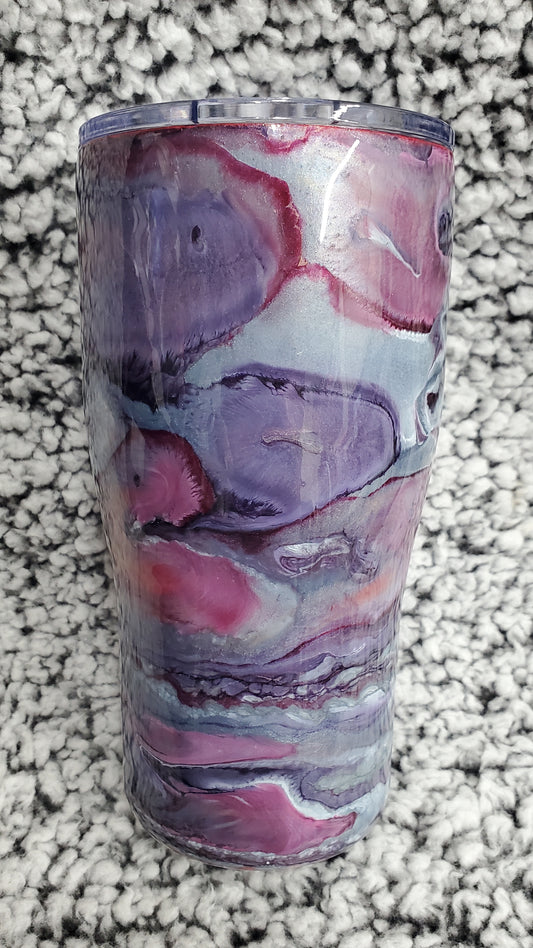 Purple, Pink and Silver Swirl 20-ounce Tumbler