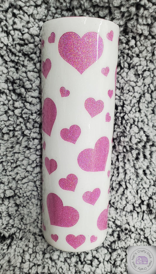 Pink Hearts 30-ounce Glitter Tumbler