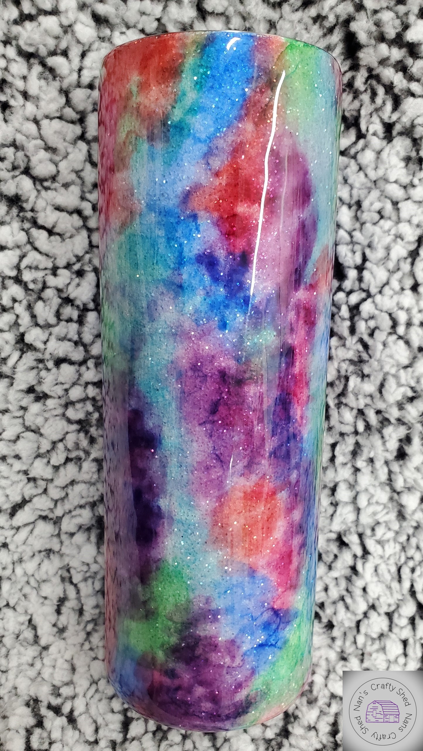 20-ounce Rainbow Clouds Glitter Tumbler
