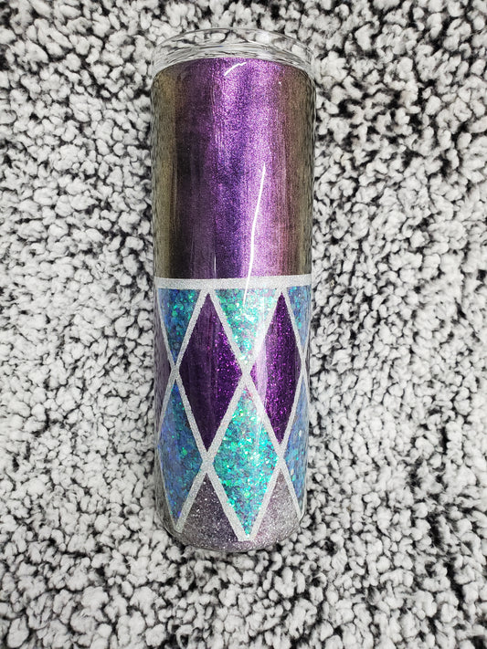 Purple Diamonds 20-ounce Glitter Tumbler