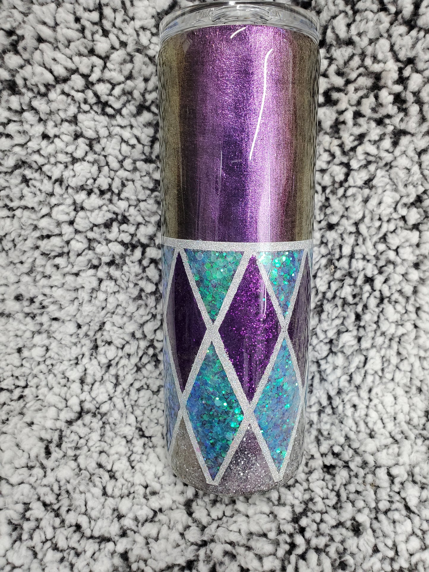 Purple Diamonds 20-ounce Glitter Tumbler