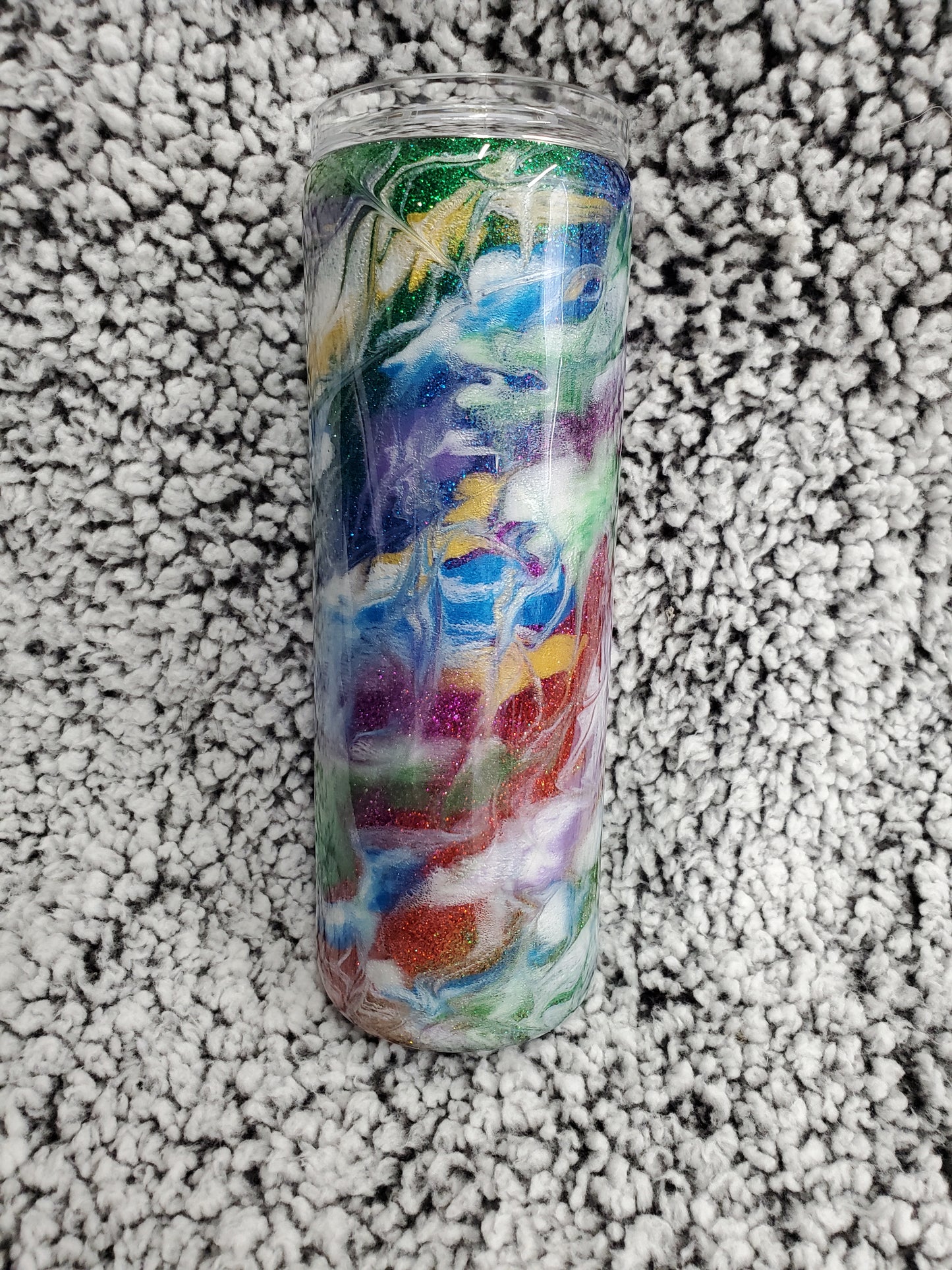 Rainbow Swirls 20-ounce glitter Tumbler