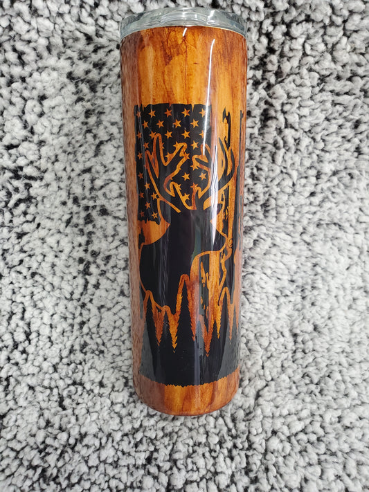 30-ounce Woodgrain Deer Tumbler