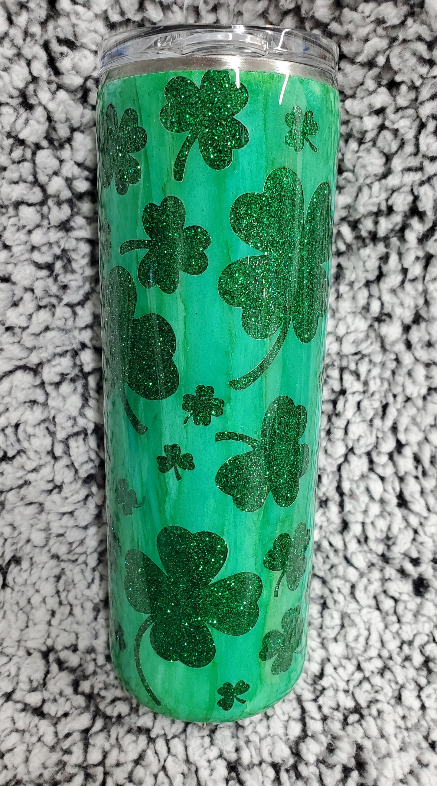 Shamrock 20-ounce Glitter Tumbler