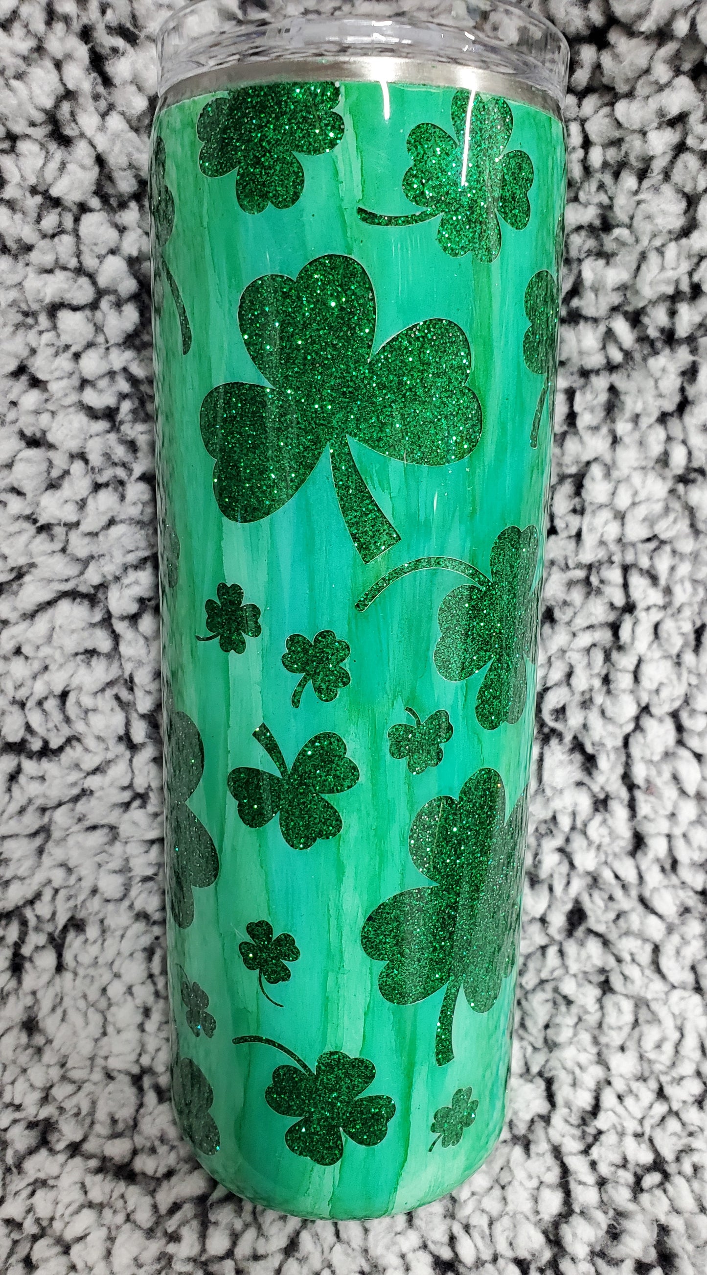 Shamrock 20-ounce Glitter Tumbler