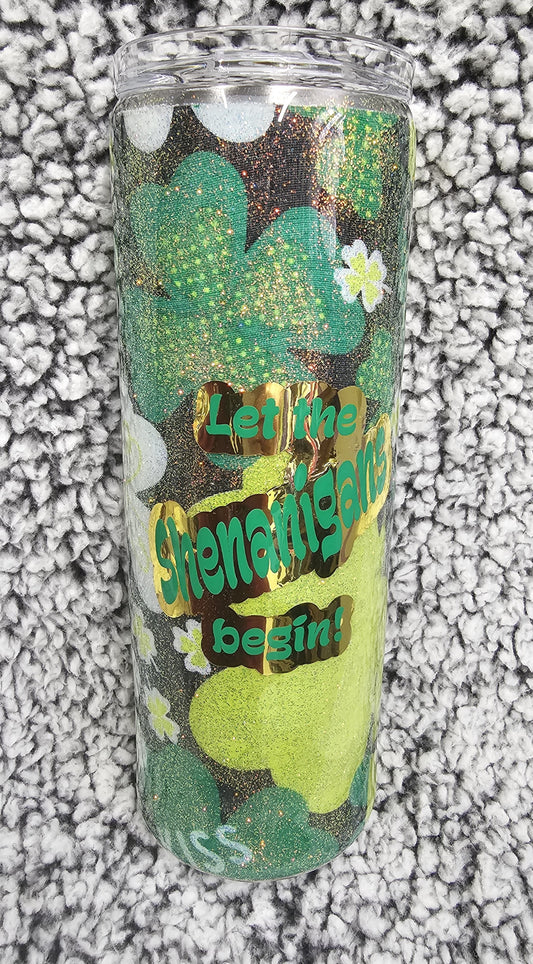 Let the Shenanigans begin 20-ounce Glitter Tumbler