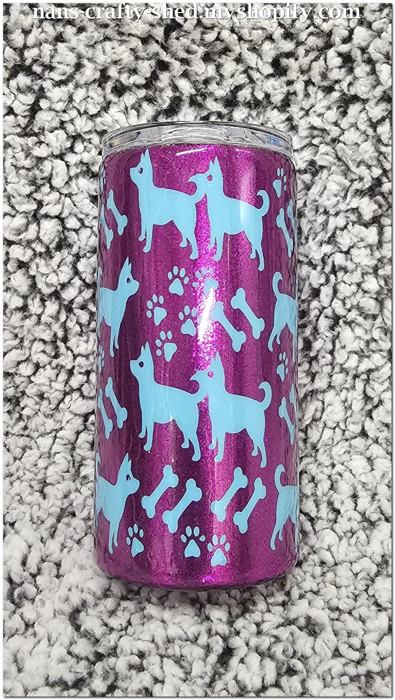 I Just Want Coffee and to Pet My Dog 15-ounce Glitter Tumbler