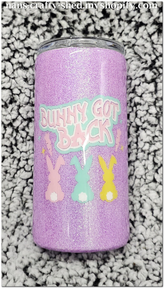 Bunny got Back with Gnomes 15-ounce Glitter Tumbler